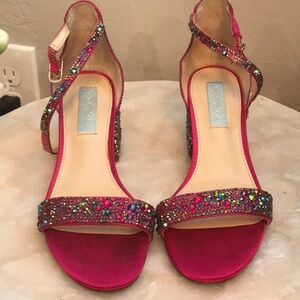 Betsey Johnson Pink Glitter Heels